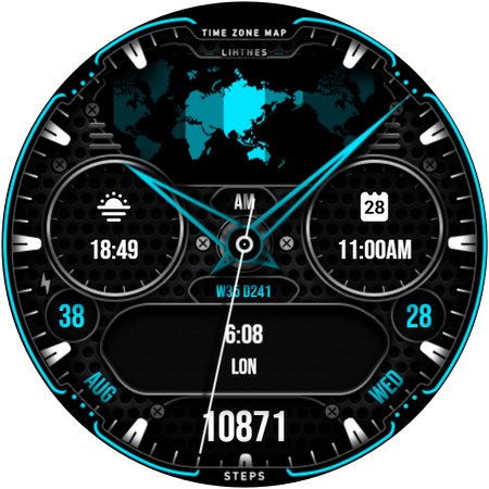 World Time Map Watch 020