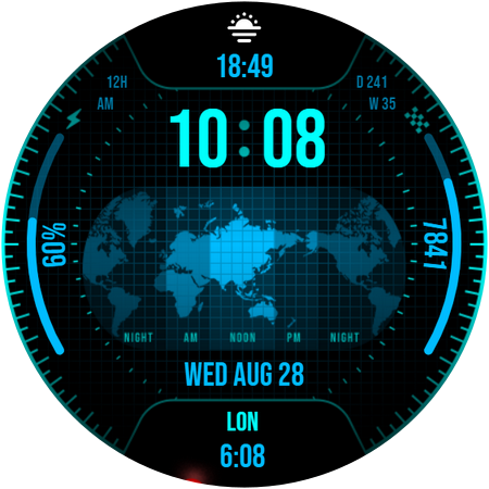 World Time Watch Face 037