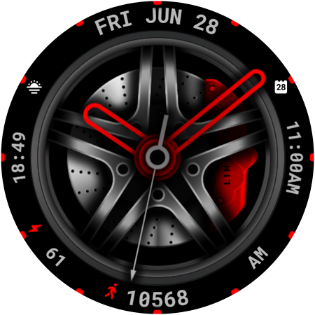 Car Alloy Wheel Watch Face 073