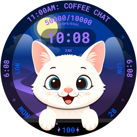 Cat Animated Watch Face 089