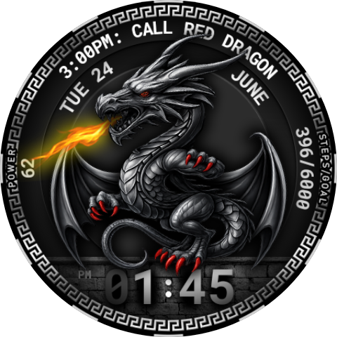 Red Dragon Watch Face 100