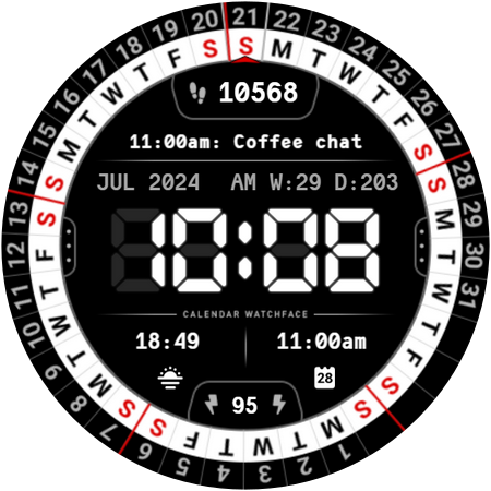 Digital Calendar Watch 095