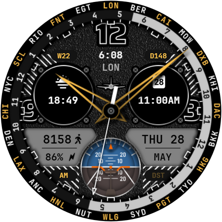 World Time Watch Face 049