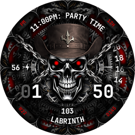 Skull Fire Watch Face 151